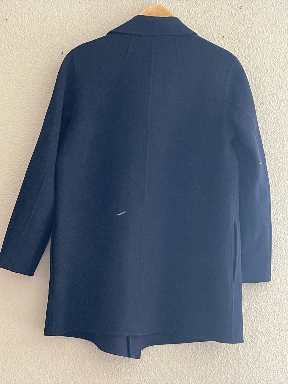 Theory Clairene Open Front Wool Cashmere Blend Jacket Blazer Navy Blue - Picture 4 of 13